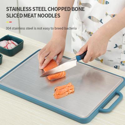 China Sustainable Plastic Stainless Steel Bilateral Chopper Cutting Board Vegetable Chopper for sale