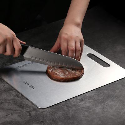 China Disposable LFGB PASS! 1.5mm 2020 Vegetable Chopper S304 Stainless Steel Cutting Plates Easy To Wash Chopping Board for sale