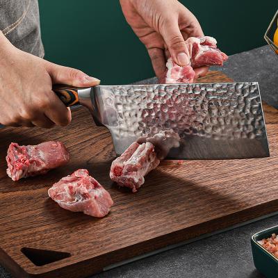 China Disposable Custom Cutting Board Natural Ebony Wood Double Sided Stainless Steel Meat Fruit Chopper Chopper for sale