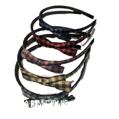 China Factory free wholesale sweet sample famous brand plaid baby girl headband for sale