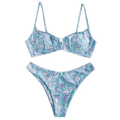 China Breathable Women In Floral Printed Bikini Split Bikini Swimsuit Womens Chic Sexy Bikini for sale