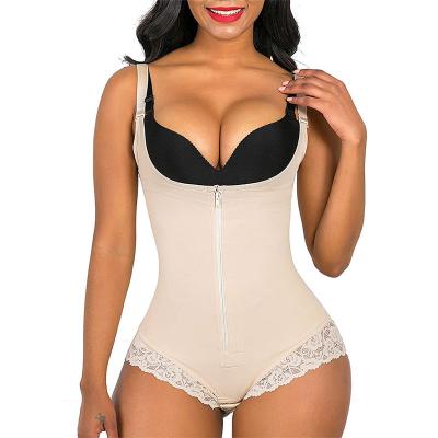 China Adjustable Solid Color Private Label Shapewear Breathable Comfortable Shoulder Strap Shapewear For Women Seamless Body Shapers For Women for sale