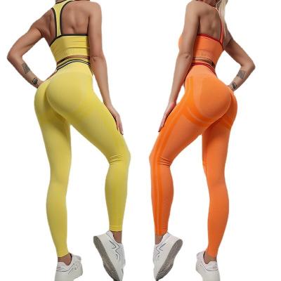 China Ngozi Woman 2021 Anti-Static Seamless 2 Piece Sports Fitness Clothing Gym Wear Set Workout Yoga Sportswear Active Suits for sale