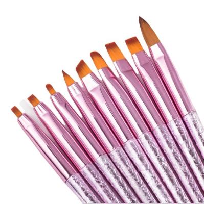 China Drawing UV Pen Wood Handle Manicure Nail Art Polish Pen Tool, Gradient Painting NAIL Gel Flower Set Brush for sale