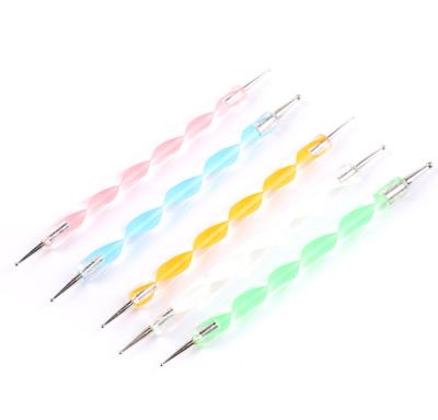 China Easy Apply Dot Drill Double Head Pen 5pcs Set Nail Art Dotting Decoration Tools Pen for sale