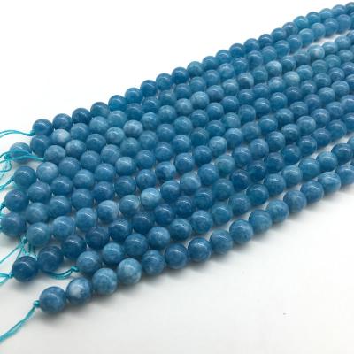 China Other 4mm 6mm8mm 10mm Natural Round Amazon Crystal Chalcedony Stone Loose Beads Blue Spinel Gemstone for sale