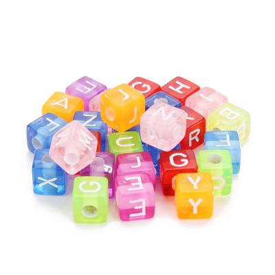 China Jewelry Making DIY Loose Beads 7mm Large Hole Beads English Alphabet Acrylic Macaron Beads Plastic Accessories for sale