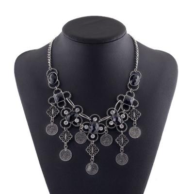 China ALLOY European and American fashion retro geometric coin necklace set diamond manufacturers wholesale for sale