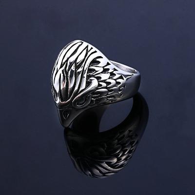 China Fashion Retro Stainless Steel ALLOY Head Ring Titanium Steel Eagle Ring for sale