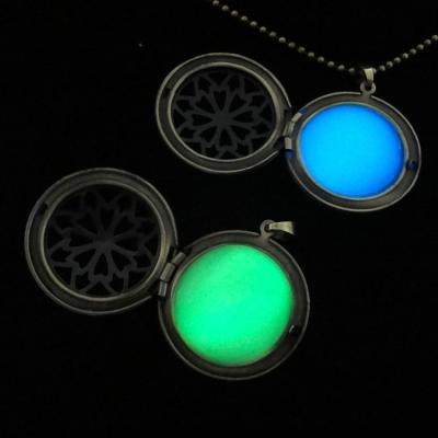 China Vintage 2022 Phase Retro Floating Pendant Necklace Hollow-out Noctilucent Box Pendant for sale