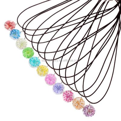 China Factory Direct Selling DIY Glass Pendant Crystal Dry Flower Round Ball Wholesale Children Gifts Jewelry for sale