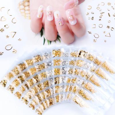 China 3d Nail Jewelry Rose Gold Metal Patch Bags Art DIY Decoration Nail New Japanese Rivets Nail Decorations USA Euro Hot Sale for sale