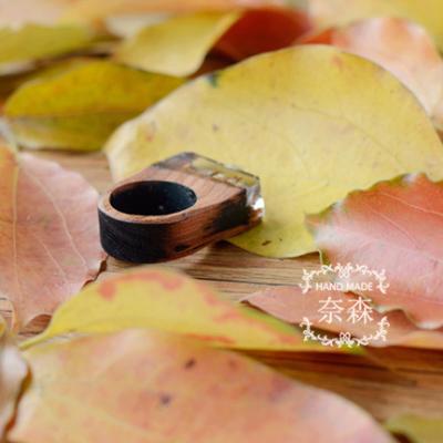 China Snow Wood Secret Wood Landscape Ring Log Forest Nesson Couples Ring Handmade Creative Gift jz35 for sale