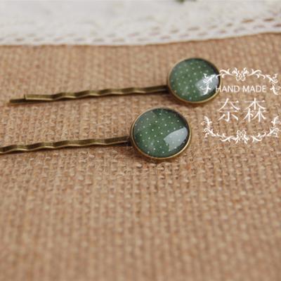 China Nesson original creative heart small freshwater jade wave point time gem hairpin fq03 hair accessory ET552 for sale