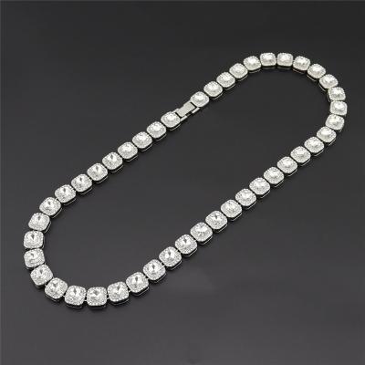 China Factory Price DEF Hip Hop Color VVS Moissanite Cuban Link Chain Moissanite Necklace Sterling Silver Wholesale for sale