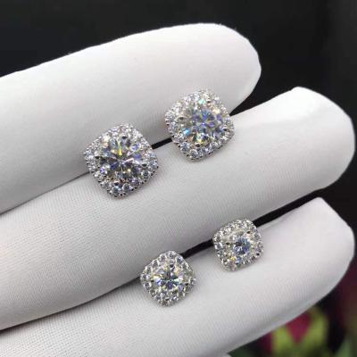 China 925 Sterling Silver TRENDY GRA Moissanite Diamond New Fashion Fancy Stud Earrings For Women for sale