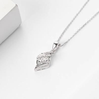 China TRENDY hot sale 925 sterling silver necklaces fashion women moissanite pendant jewelry for sale