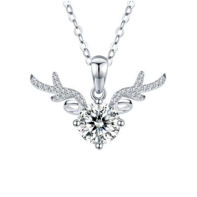 China Wholesale 925 sterling silver moissanite gemstone jewelry necklace 2021 factory price classic women for sale