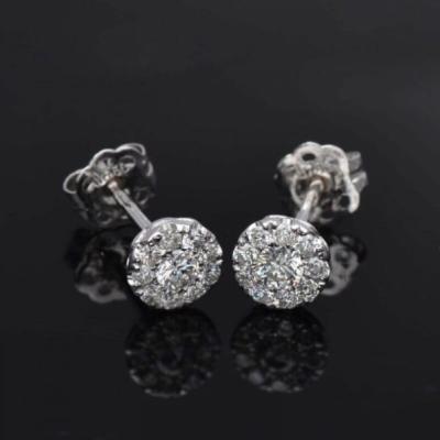 China CLASSIC manufacturer real jewelry 14k/18k gold moissanite diamond stud circle earrings top quality women for sale