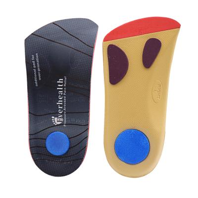 China EVA Shock Absorption Heel Teeth Foot Pain Friendly 3/4 Orthotic Insoles Arch Support Skin Plantar Fasciitis for sale