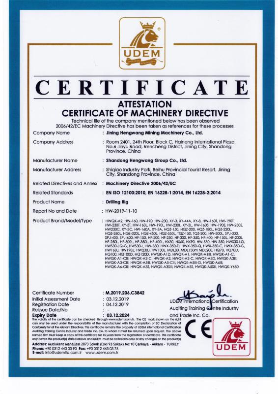 CE - Shanghai Hengwang Machinery Equipment Co., Ltd.