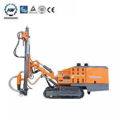 China Powerful Construction Material Stores Hengwang HW-452 Auger Mine Blast Hole DTH Drilling Rig With Cabin for sale