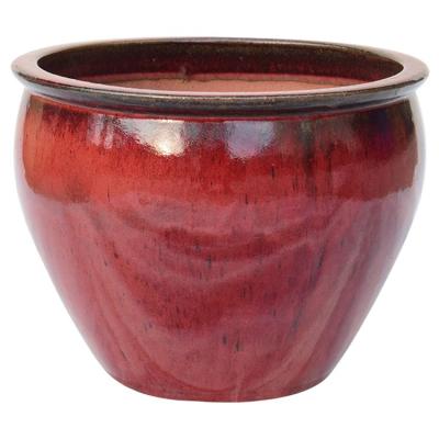 China Hot Selling Europe Glazed Flower Vineyarda Round Outdoor Pot Ceramic Modern Large Planter Pots for sale