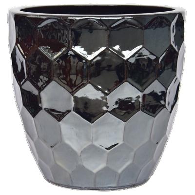 China New Design Europe Ceramic Flower Pot Planters Round Honeycomb Pot For Succulent Plants for sale