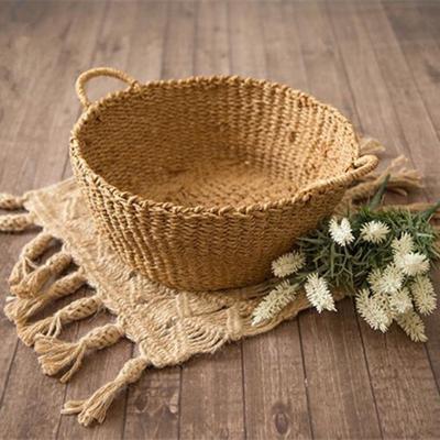 China Sustainable Baby Basket Photography Props , Handwoven Crib Photography Props for sale