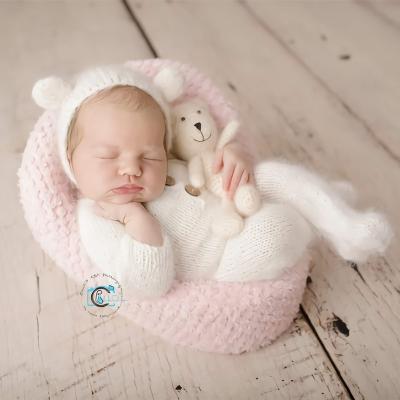 China Newborn Scrambled Teddy Bear Hat Photography Props, Handmade Baby Hood for Posing Photography Props for sale