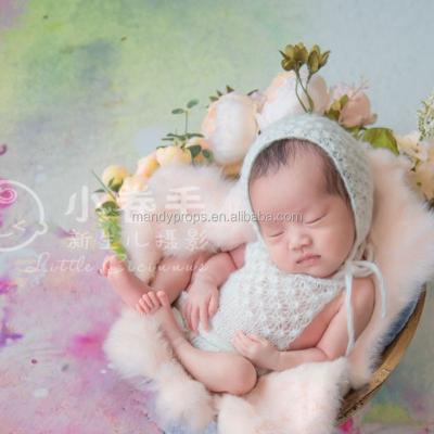 China Other Newborn Mohair Clover Romper With Hat Photo Props for sale