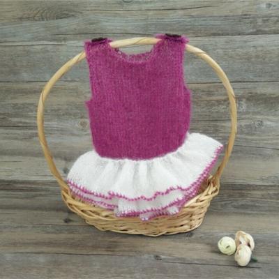 China Breathable mohair newborn clothes dress for photo props, handmade baby skirt romper jumpsuit, soft mohair pants newborn props for sale