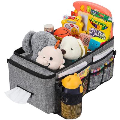 China Novelty Gray Car Seat Organizer Car Storage Organizer for Kids with Adjustable Dividers for sale