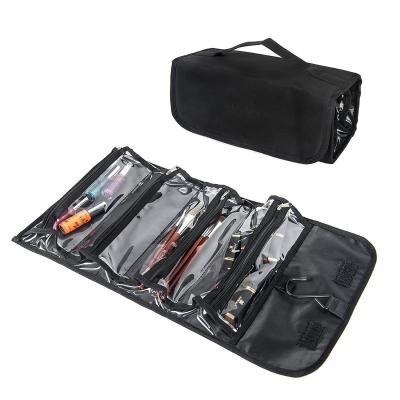 China 2021 Customized Waterproof Waterproof Black Rolled Makeup Bag Storage Hanging Bag for Travel and Home Use for sale