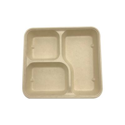 China 3 Compartment Meal Prep Bowl Disposable Bowl Biodegradable Disposable Paper Food Containers for sale