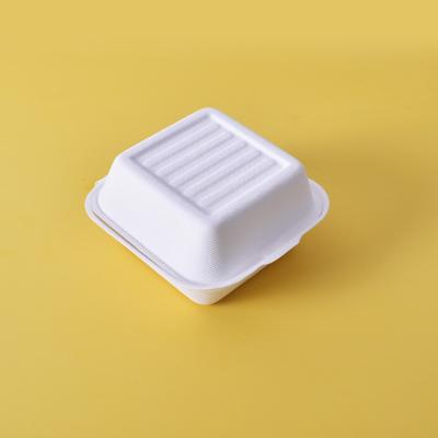 China Disposable Food Packaging 100% Environmental Custom To Go Box Bagasse Square Food Container for sale