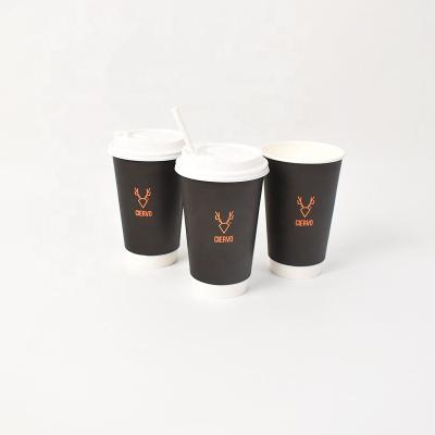 China Christmas Paper Cups 6oz Recyclable Paper Coffee Cups Black Paper Coffee Cups for sale