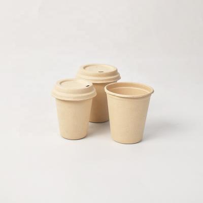 China Recyclable Milk Cups Recycled Disposable Coffee Cups Sugarcane Cup Lid for sale