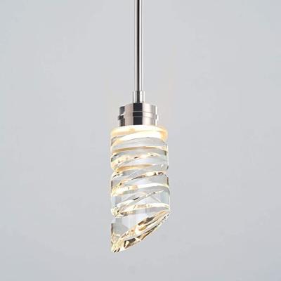 China Beautiful Small Crystal Hanging Chandelier Modern Simple Modern Led Home Lighting Fixture Long Tube Light for sale