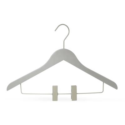 China Gray Wooden Cloths Hanger For custom made high quality CLASSIC fits display fashion brands for sale