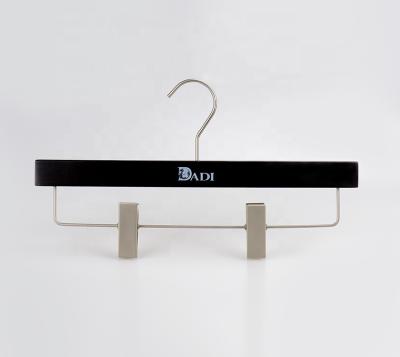 China CLASSIC Custom Wooden Trouser Hanger with Clips for sale