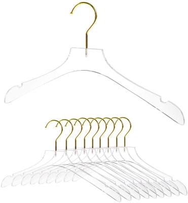 China Wholesale Luxury Anti Slip Transparent Acrylic Coat And Hat Hangers For Clothes for sale