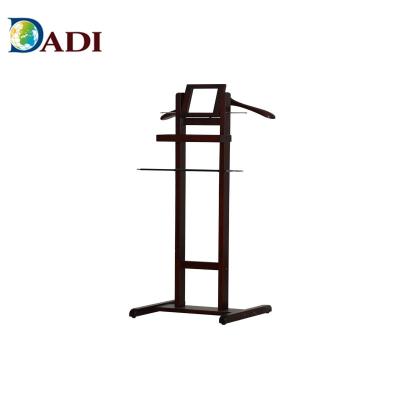 China Hotel Eco - Friendly Material Wooden Suit Hanger Rack With Mirror Style for sale