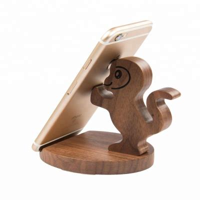 China Hot Sales Anti Slip Desktop Solid Wood Cell Phone Wooden Stand for sale