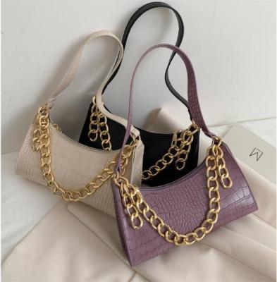 China 2021 Wholesale Fashionable Style PU Shoulder Chain Handbags Ladies Handbags Ladies Portable Simple Bags for sale