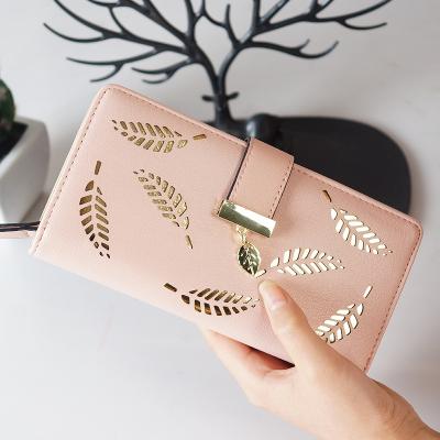 China Wholesale Waterproof Women's Gold Foil Print Style Ladies Long Purse Card Holder Leather Wallet for sale