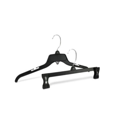 China Wholesale GOH Hanger 485 VICS GS1 Standard 15 Inch 15 Inch Top Hanger Black Plastic Hangers for sale