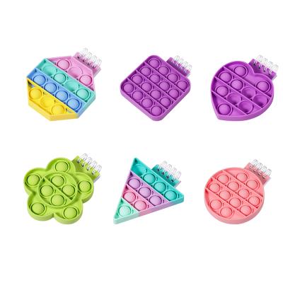 China Wholesale Custom Promotion Christmas Gift Notebook Color Push Pops Bubble Silicone Pop Notepad Covers for sale