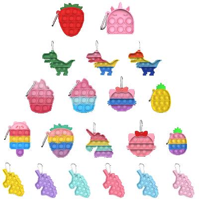 China Promotion Christmas Gift Maker Small Silicone Noise Mini Noise Maker Autism Shaker Sensory Toy Noise Chain Key Chain Small Pops Key Chain for sale