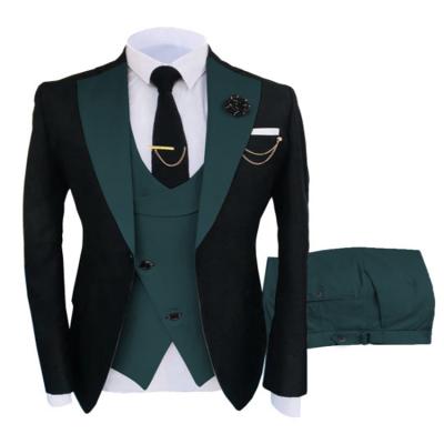 China Cheap Custom Made Italian High Quality Fashion Slim Tailored Men's Wedding Tuxedo Anti-wrinkle Formal Dress Suits Blazer 3 Pieces for sale